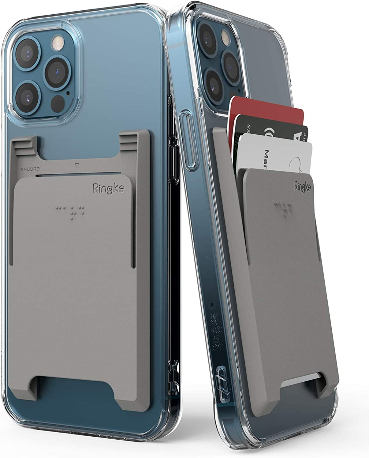 Ringke US VAR Slot Card Holder 1 Pack  Rearth Gray (Adhesive) Adhesive 