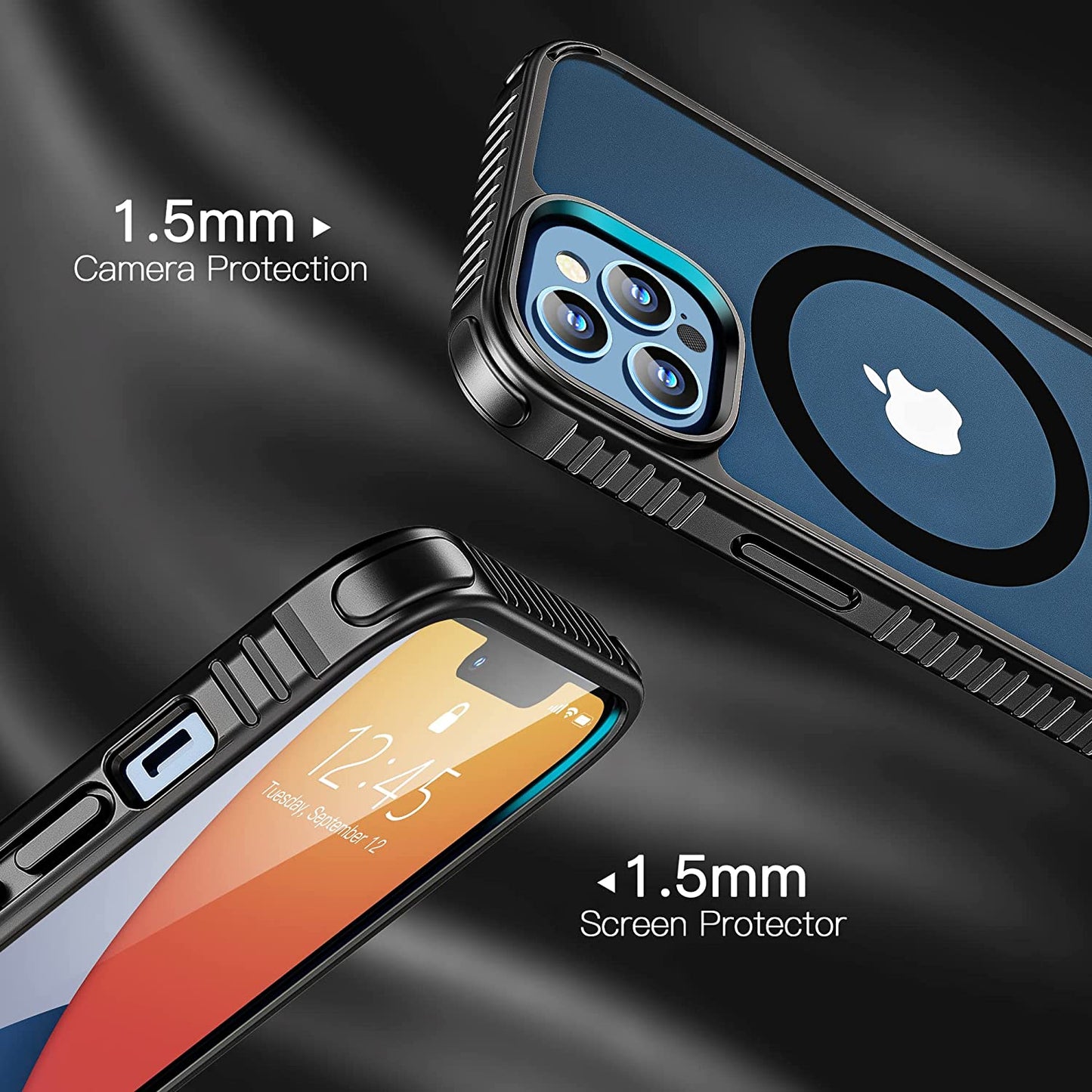 Xiwxi Magnetic Case for Iphone 14 Case,With [2 Screen Protectors+2 Camera Lens Protectors] [Ultra Slim] [Non-Slip][Ultra Shockproof] Matte Design Compatible with Magsafe-Black  xiwxi   