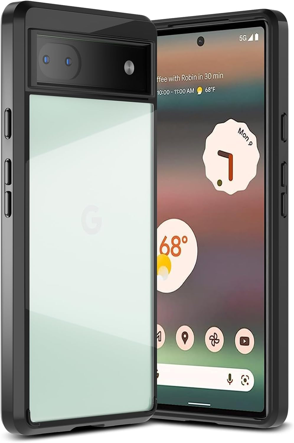 Meliya for Google Pixel 6 Case, Soft TPU Bumper with PC Hard Back Shockproof Anti-Scratched Phone Case Cover for Google Pixel 6 (Clear)  Meliya Black Google Pixel 6A 