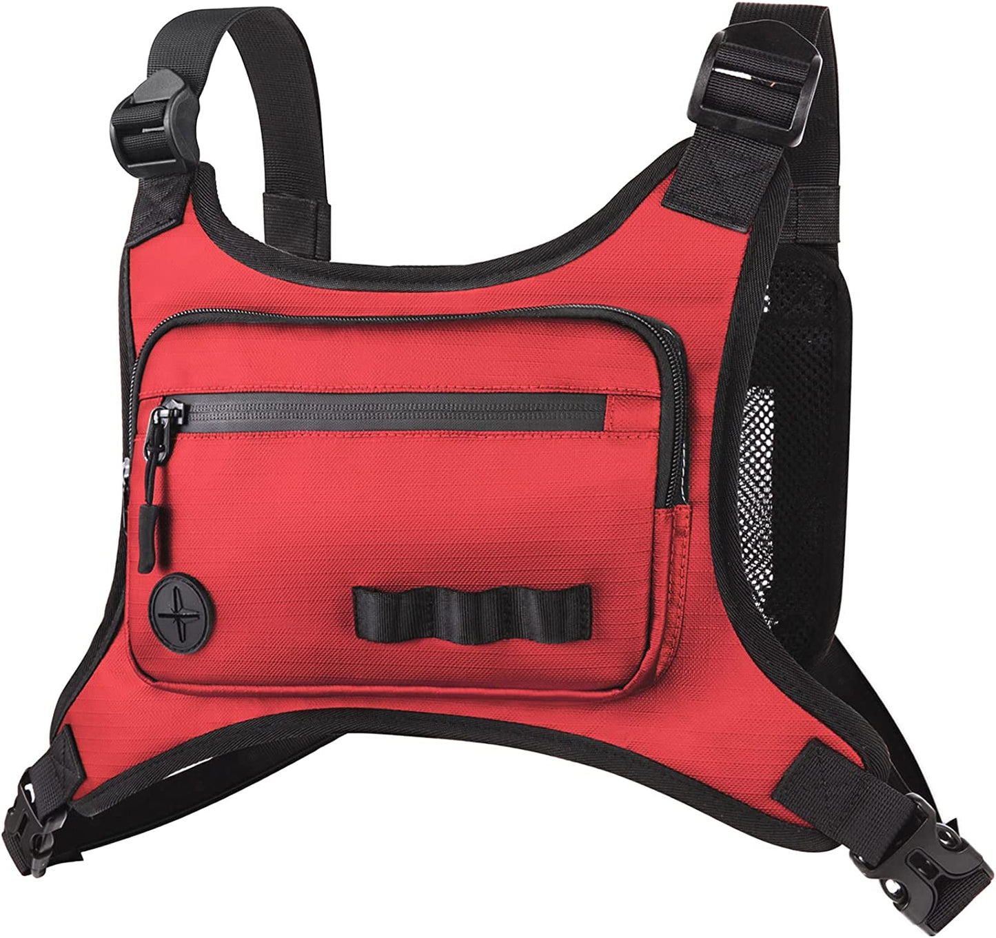 KINGSLONG Chest Bag Lightweight Chest Pack, Water Resistant Running Pack Phone Holder for Workouts, Running Backpack Vest with Pocket  KINGSLONG red chest bag  