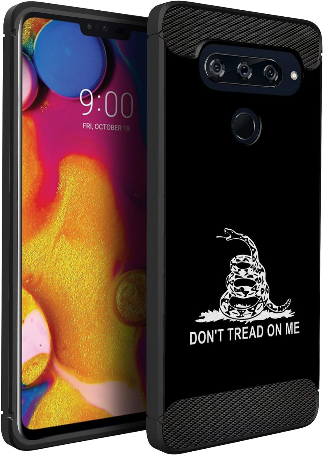 Casesondeck Case Compatible with LG V40 Thinq, Slim Precise Fit TPU Case, Scratch Protection and Unique Design (Shark Attack)  CasesonDeck Don’T Tread On Me  