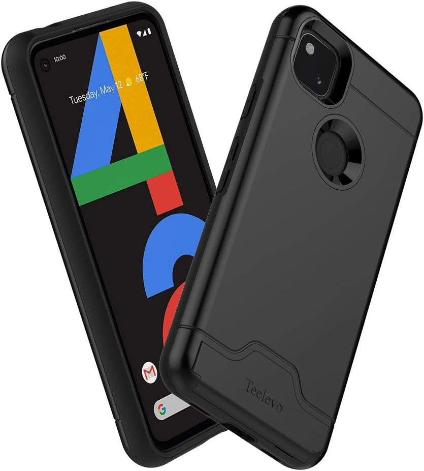 Teelevo Wallet Case for Google Pixel 4A [NOT Compatible with Pixel 4A 5G], Dual Layer Case with Card Slot Holder for Google Pixel 4A - Black  Teelevo   