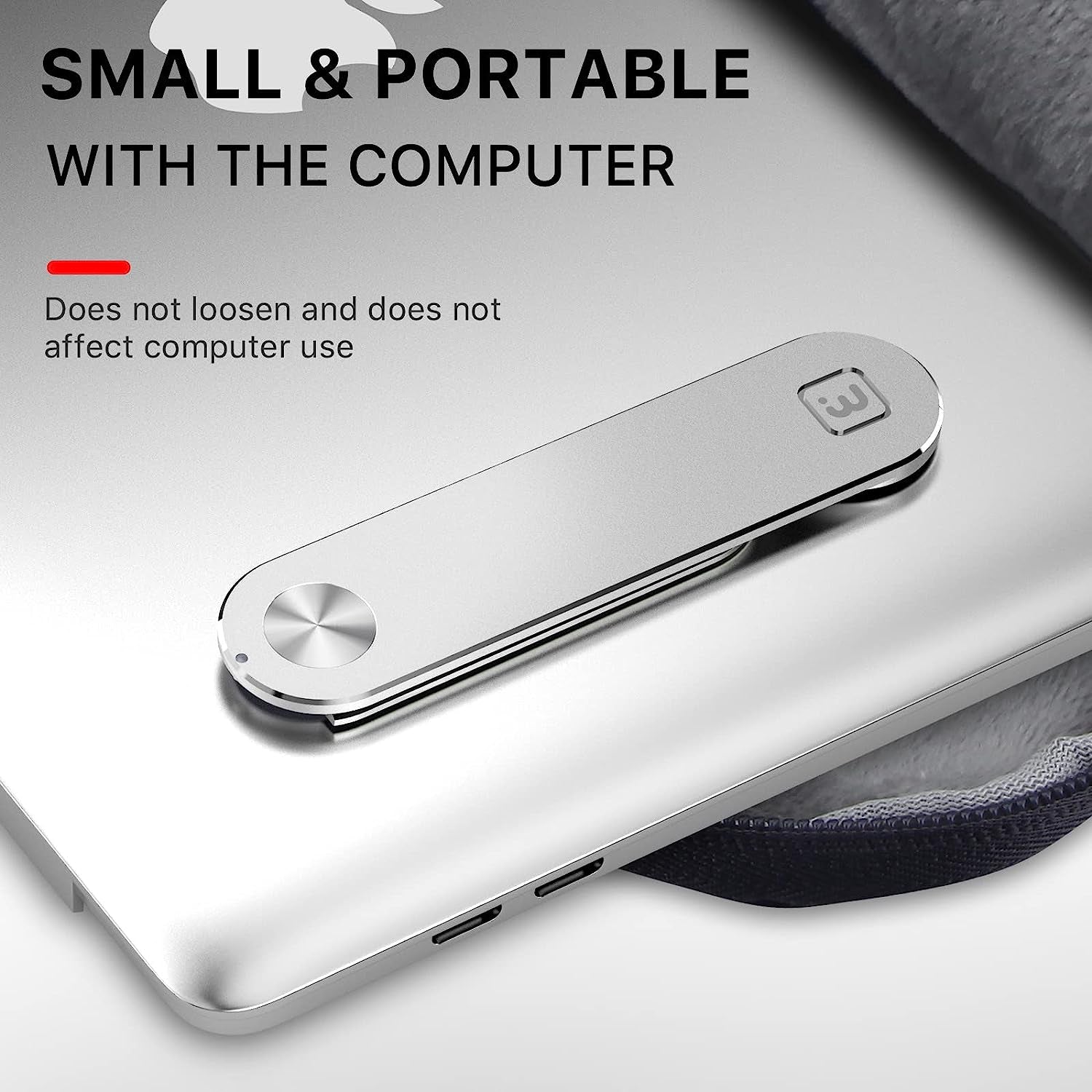 MYBAT PRO Adjustable Laptop Phone Magnetic Holder, Laptop Side Mount Clip, Computer Monitor Extension Mount, Slim Portable Foldable Phone Stand, Work Convenient and Efficient (Silver)  Valor Communication Inc   