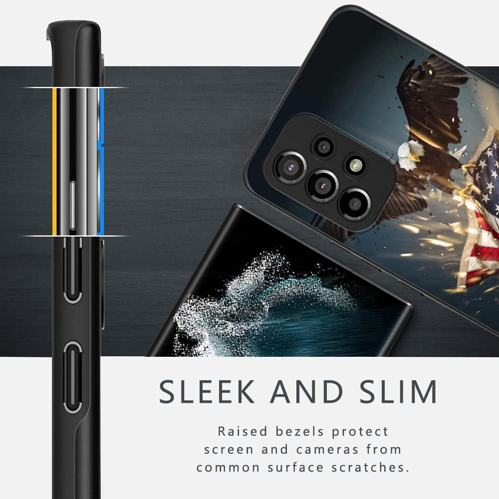 Compatible with Samsung Galaxy A53 Case, American Flag Eagle Aesthetic Pattern Design, Full Body Protection Shockproof Cover Case for Samsung Galaxy A53 5G 6.5"  MSEAANBK   