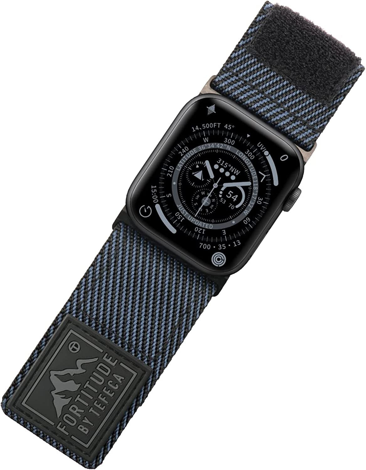 Tefeca Fortitude Series Adjustable Band for Apple Watch/Apple Watch Ultra  Tefeca Ultra Wide Nylon-Onyx 49/45/44/42mm 