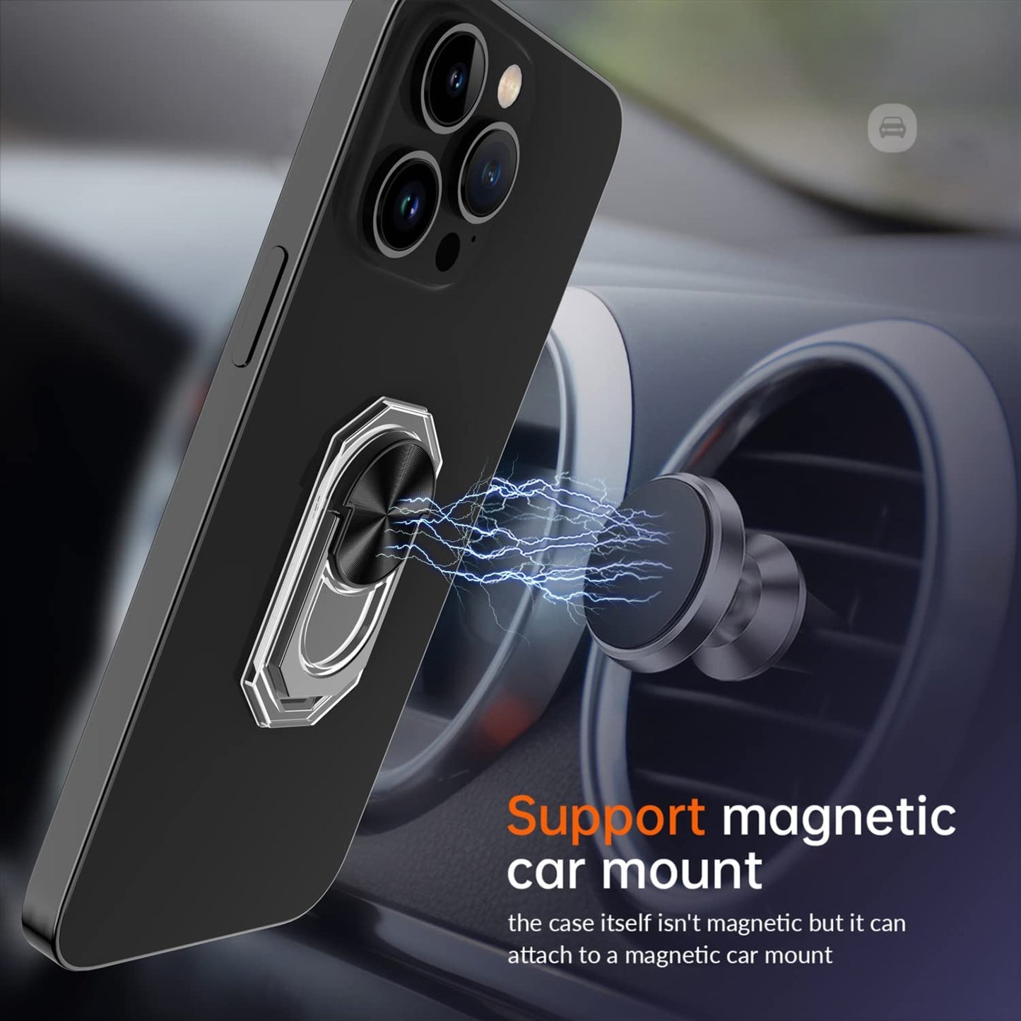 KACHEN 2 Packs Ring Holder, Cell Phone Ring Holder Stand, 360 Degree Rotation Finger Ring Kickstand with Polished Metal Phone Grip for Magnetic Car Mount  KACHEN   