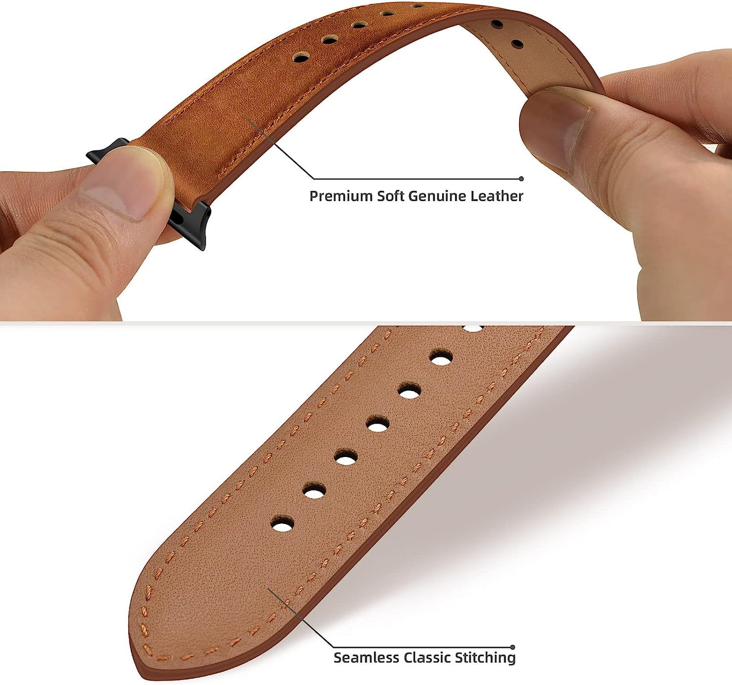 Wanme Bands for Garmin Venu / Venu 2 plus / Venu Sq Watch Band Women Men, 20Mm Leather Replacement Wristband Strap for Garmin Vivomove Sport, Vivoactive 3 / 3 Music, Forerunner 645 / 245 Music Smart Watch  Wanme   