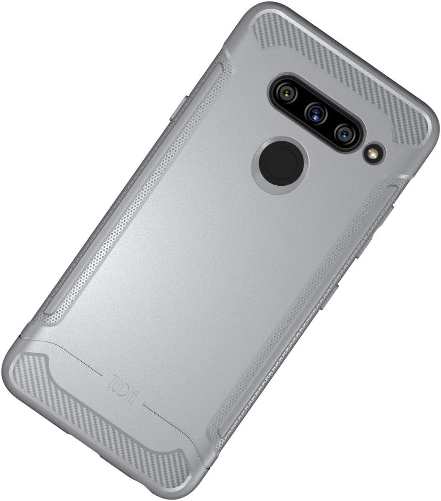 TUDIA Rugged Fit Compatible with LG V40 Thinq (2018), [Linn] Shockproof Lightweight TPU Scratch Resistant Slim Fit Non Slip Protective Case Cover - Gray  TUDIA   