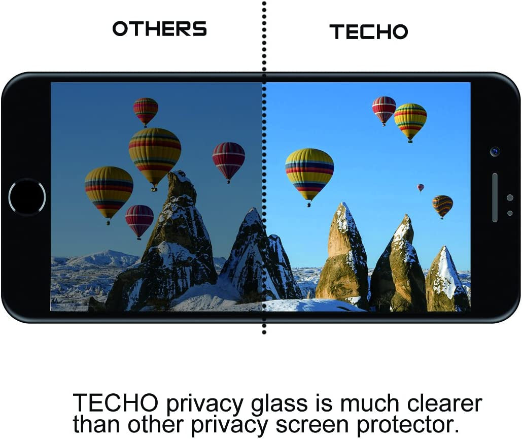 TECHO Privacy Screen Protector for Iphone SE 2022/2020 Iphone 8 7 6S 6, anti Spy 9H Tempered Glass, Edge to Edge Full Cover Screen Protector [Anti-Fingerprint] [Bubble Free] [Full Coverage] (Black)  TECHO   