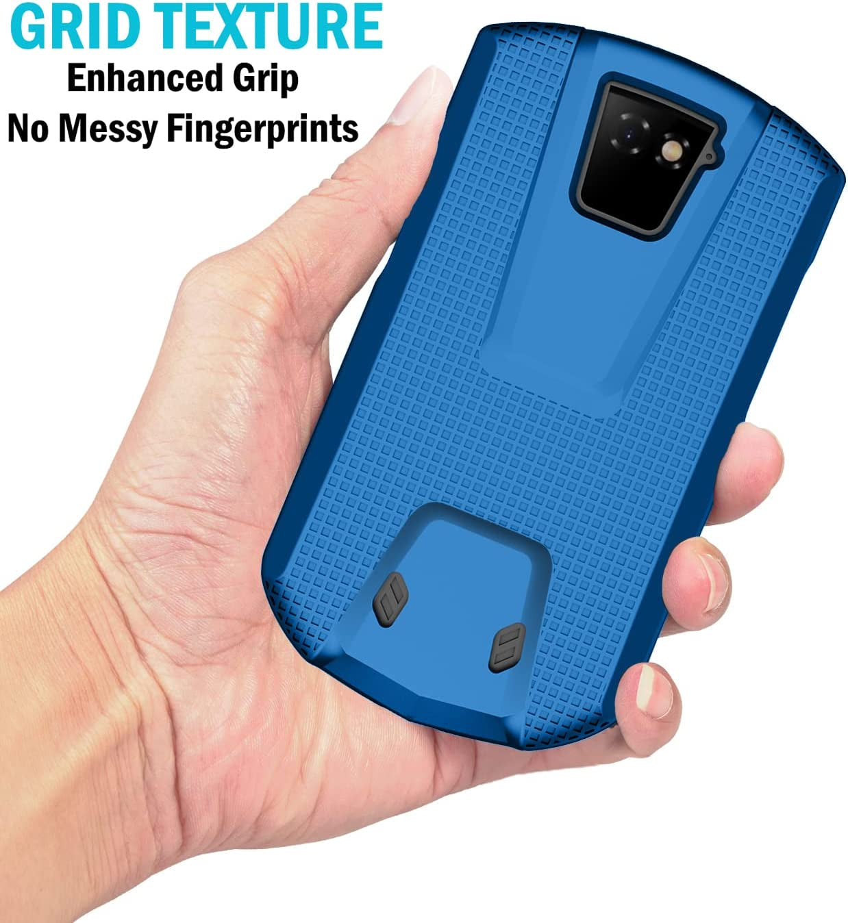 Nakedcellphone Case with Clip for Unihertz Titan Pocket Phone, Slim Hard Shell Textured Cover and [Rotating/Ratchet] Belt Hip Holster Combination - Blue  Nakedcellphone   