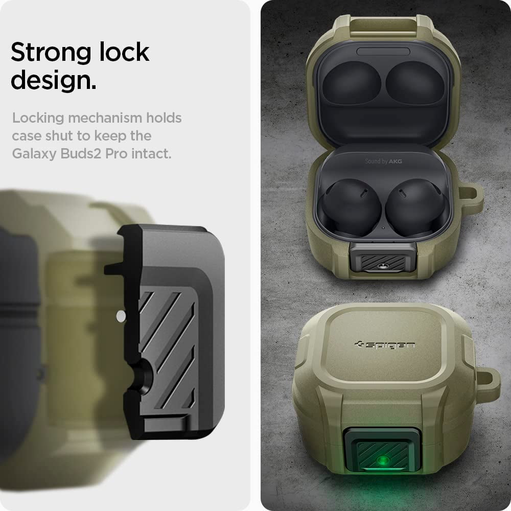 Spigen Lock Fit Designed for Galaxy Buds2 Pro Case (2022) / Galaxy Buds Pro (2021) / Galaxy Buds 2 (2021) / Galaxy Buds Live (2020) - Vintage Khaki  Spigen   