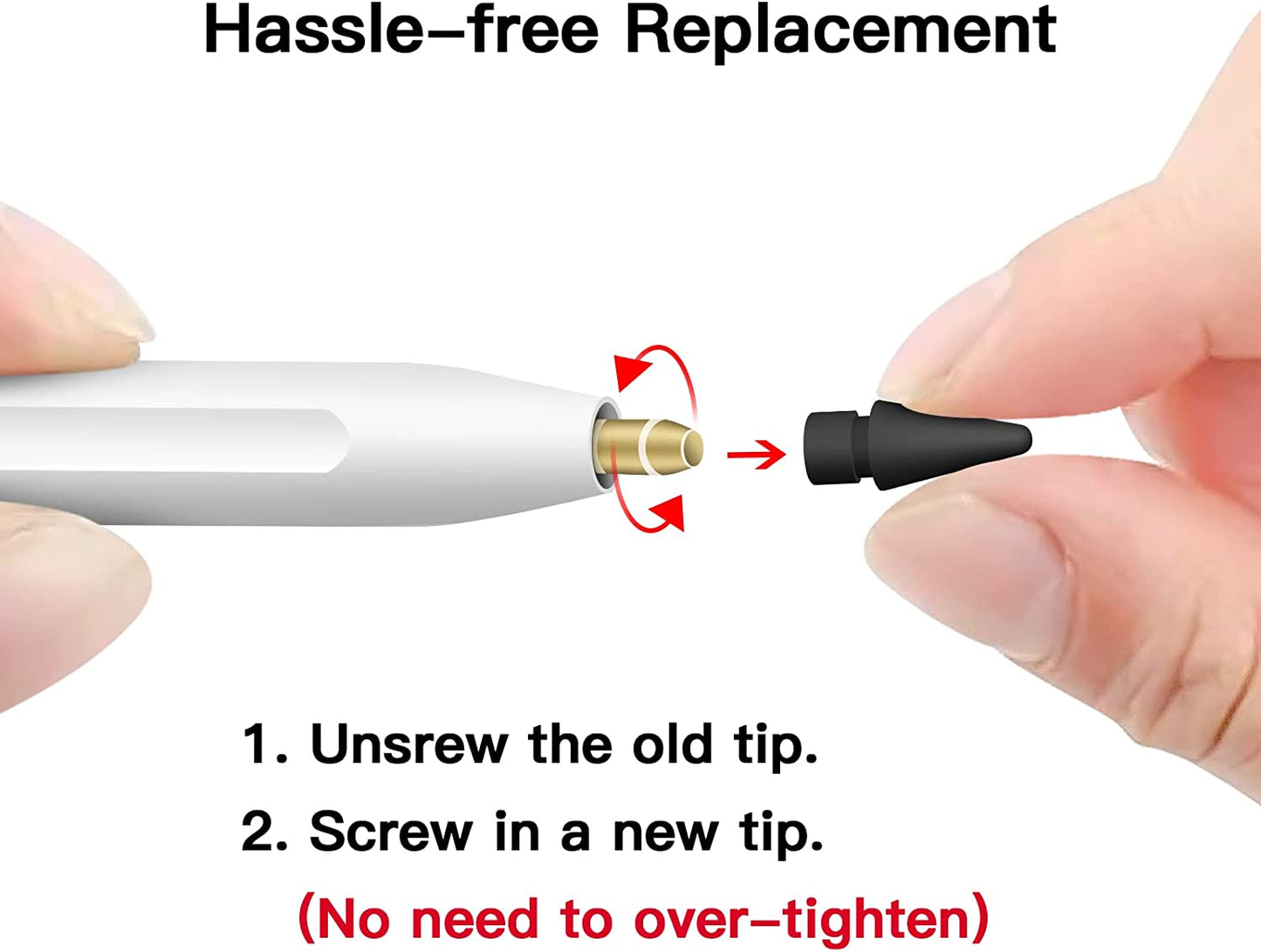 MEKO 4 Pack Replacement Tips for Apple Pencil 1St Gen & 2Nd Gen, Pen Nibs for Ipad Pro Pencil- Black  MEKO   