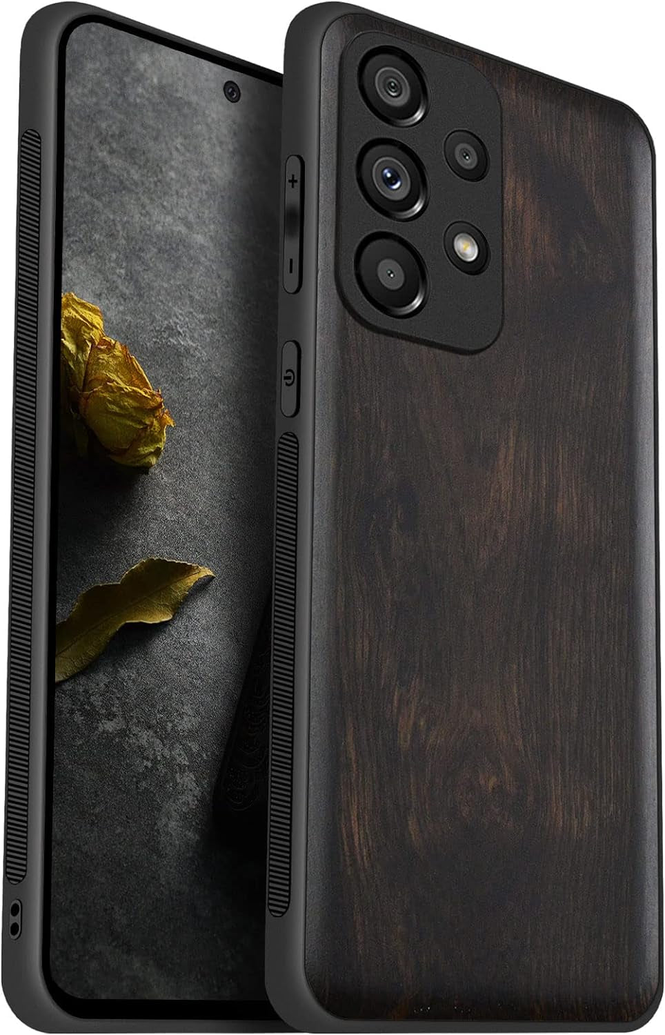 Carveit Wood Case for Samsung Galaxy A53 5G Case [Natural Wood & Black Soft TPU] Shockproof Protective Cover Unique & Classy Wooden Case Compatible with Galaxy A53 5G Case (Natural Wood-Blackwood)  Carveit   