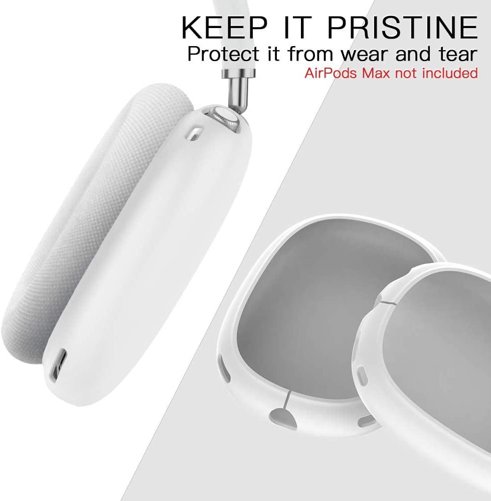 Tucana Silicone Earpads Full Cover Compatible for Airpods Max Headphones, Anti-Scratch Shock Protectors for Airpods Max, Ear Cushions White  TUCANA   
