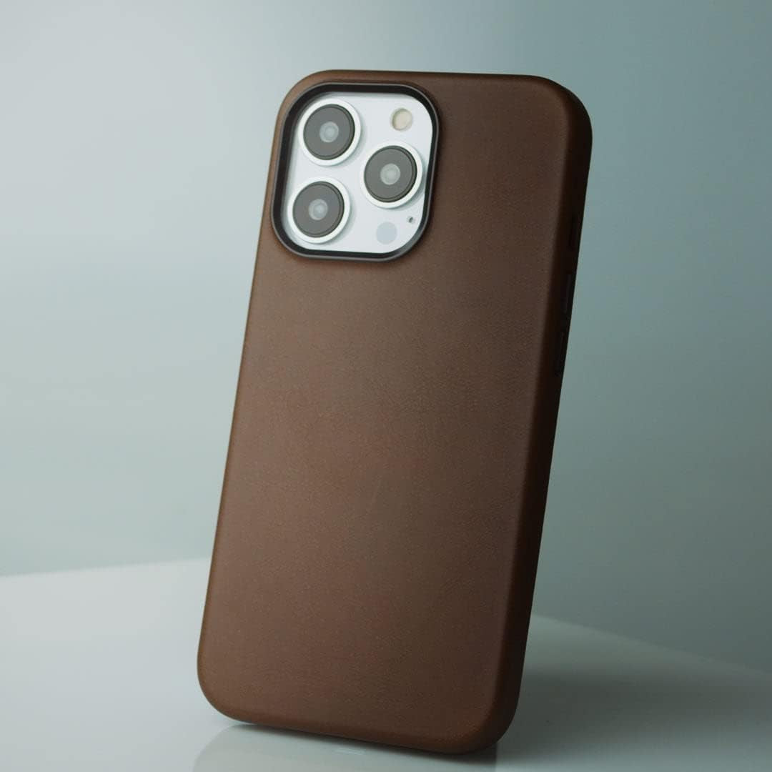 Axess Wallets Iphone Leather Case, Compatible with Magsafe and Wireless Chargers, Premium Quality Italian Leather with Anti-Scratch and Shockproof Frame (Iphone 13 Pro, Cognac)  Axess Wallets   