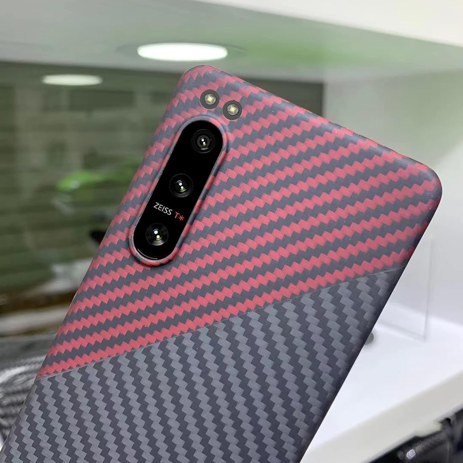 GIMENOHIG Ultra Slim and Lightweight Aramid Carbon Fiber Case for Sony Xperia 5 Iv (Red Black)  GIMENOHIG   