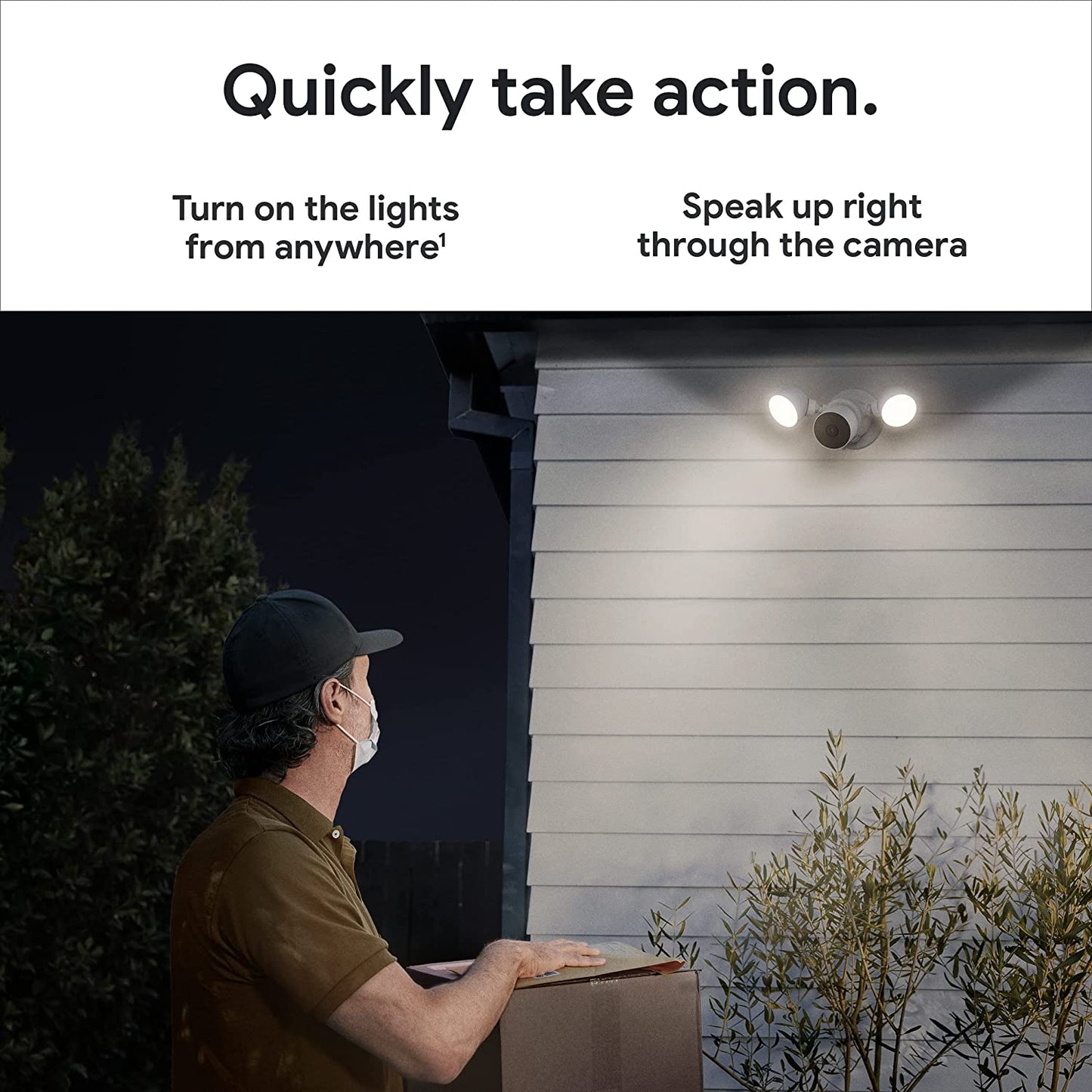 Google Nest Cam with Floodlight - Outdoor Camera - Floodlight Security Camera  Google   