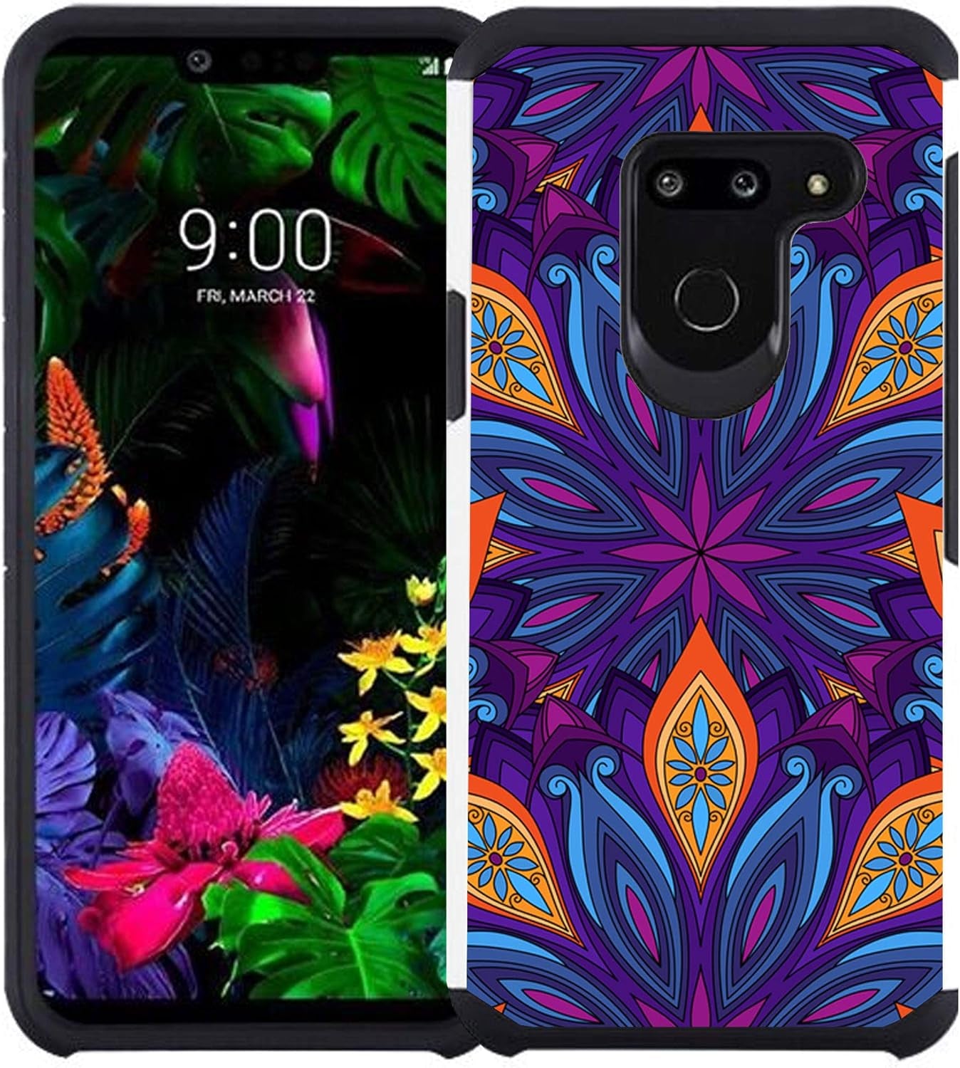 Cass Creations Case Compatible with LG G8 Thinq Case [NOT FIT LG G8X Thinq], Dual Layer Shock Proof Bumper Protective Phone Cover - Mandala  Cass Creations   