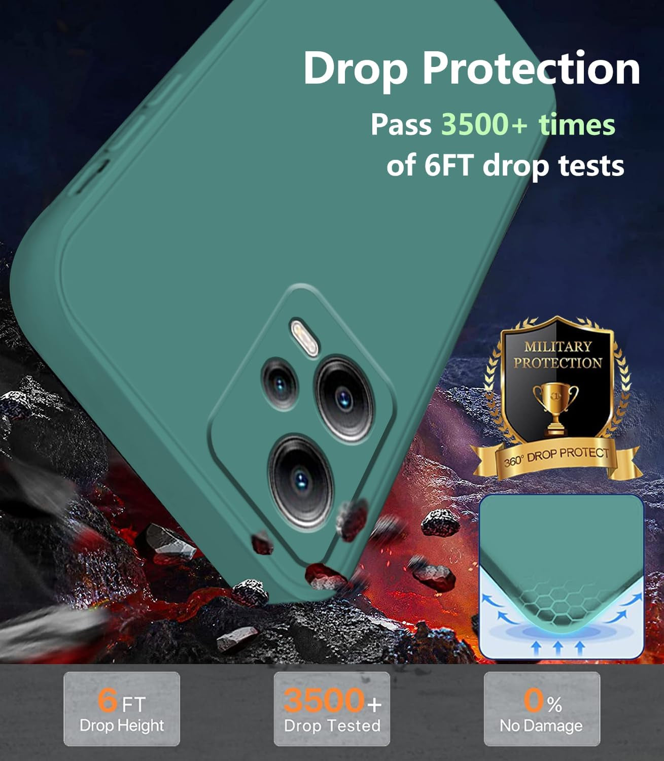 Wousunly Compatible with Redmi Note 12 Pro plus Case Silicone Liquid Dark Green, Soft Smooth Touch Xiaomi Redmi Note 12 Pro plus Phone Case Silicone Shockproof Thin Cover (Dark Green)  Wousunly   