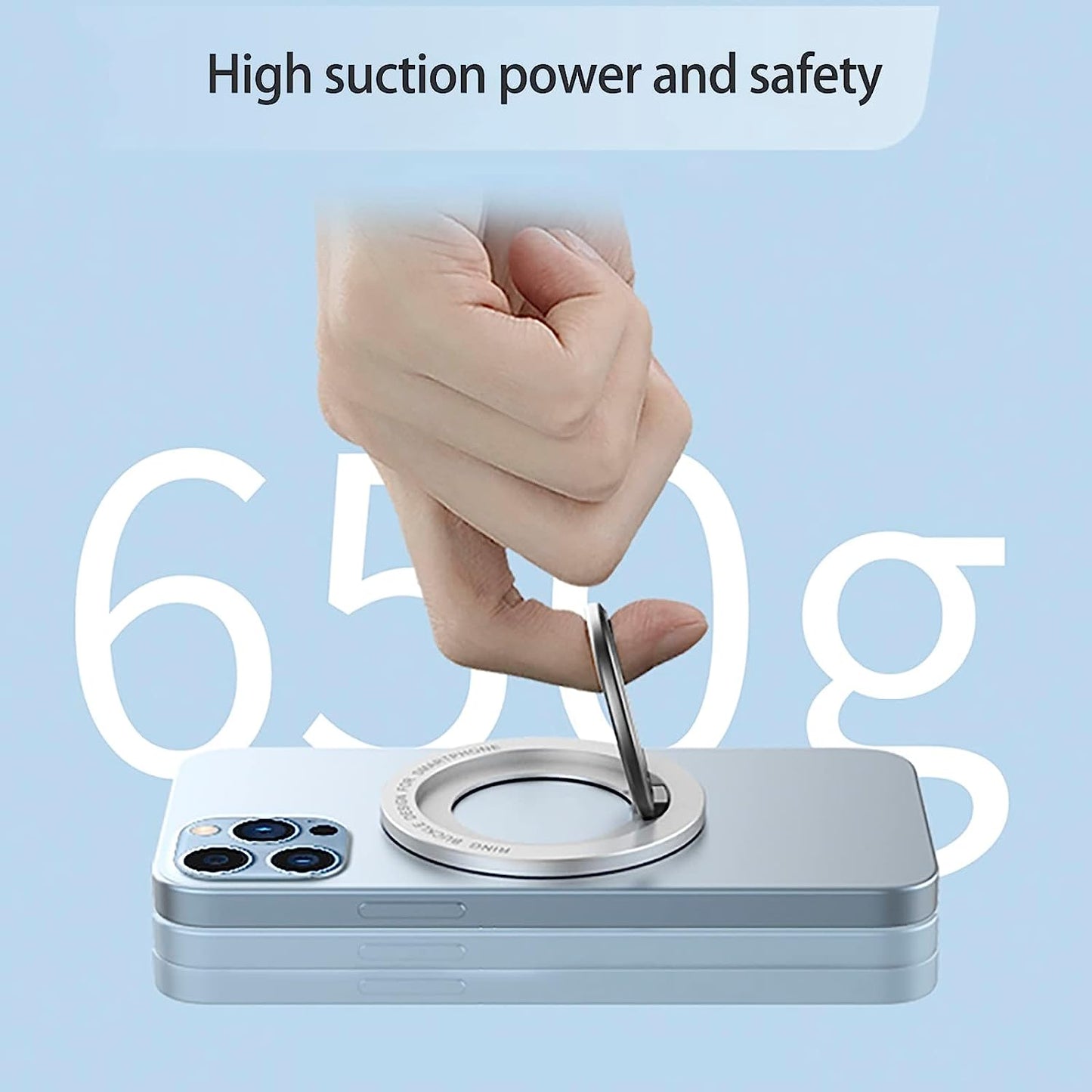 Magnetic Phone Ring Holder，Popsocket Magnetic Phone Grip for Iphone 14 13 12 Adjustable Kickstand,Magnetic Finger Phone Ring Stand Holder Silver  ideapro   