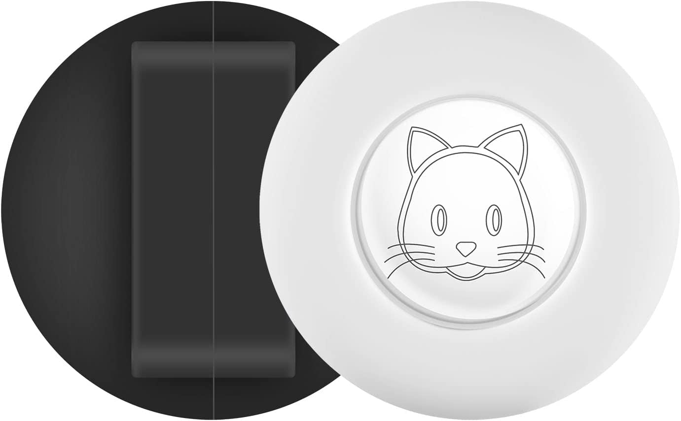 Airtag Cat Collar Holder(2Pack), Silicone Apple Air Tag Case Cover for Smaller than 0.8Inch Pet Collar Harness Loop Cibaabo (Black Black)  Cibaabo Black White  
