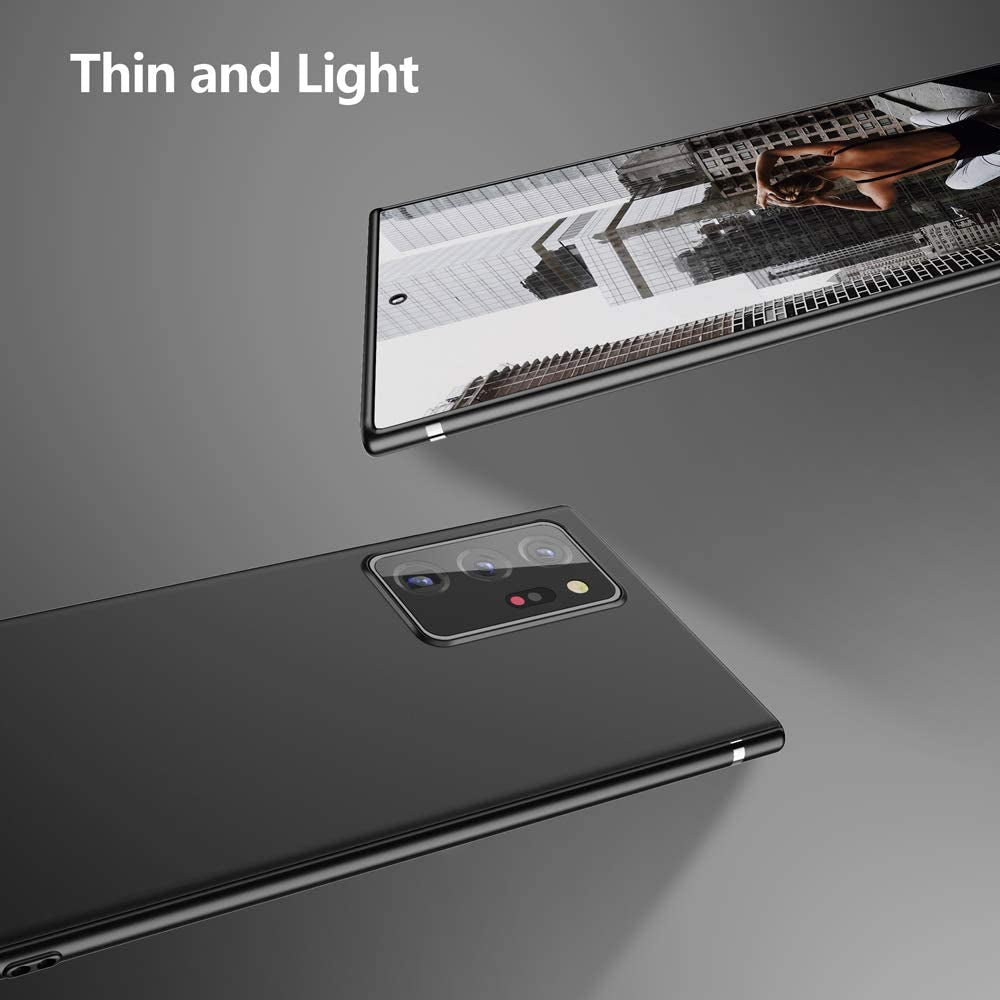 For Galaxy Note 20 Ultra Case Black Silicone Slim Fit Flexible Gel Rubber Phone Case Cover for Samsung Note 20 Ultra 5G (Matte Black)  DONGDEAR   