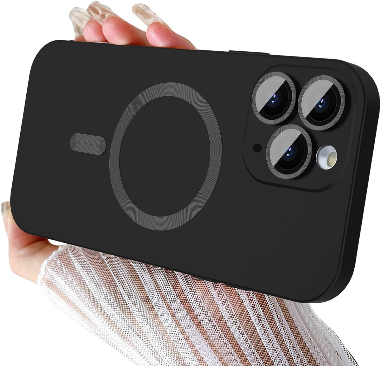 Womdakon Magnetic Case for Iphone 11 Pro Max Phone Case for Women, [Adaptation with Magsafe] Matte Luxury Soft Metallic Luster Design for Iphone 11 Pro Max 6.5'' with Camera Protector-Green  Womdakon Black  