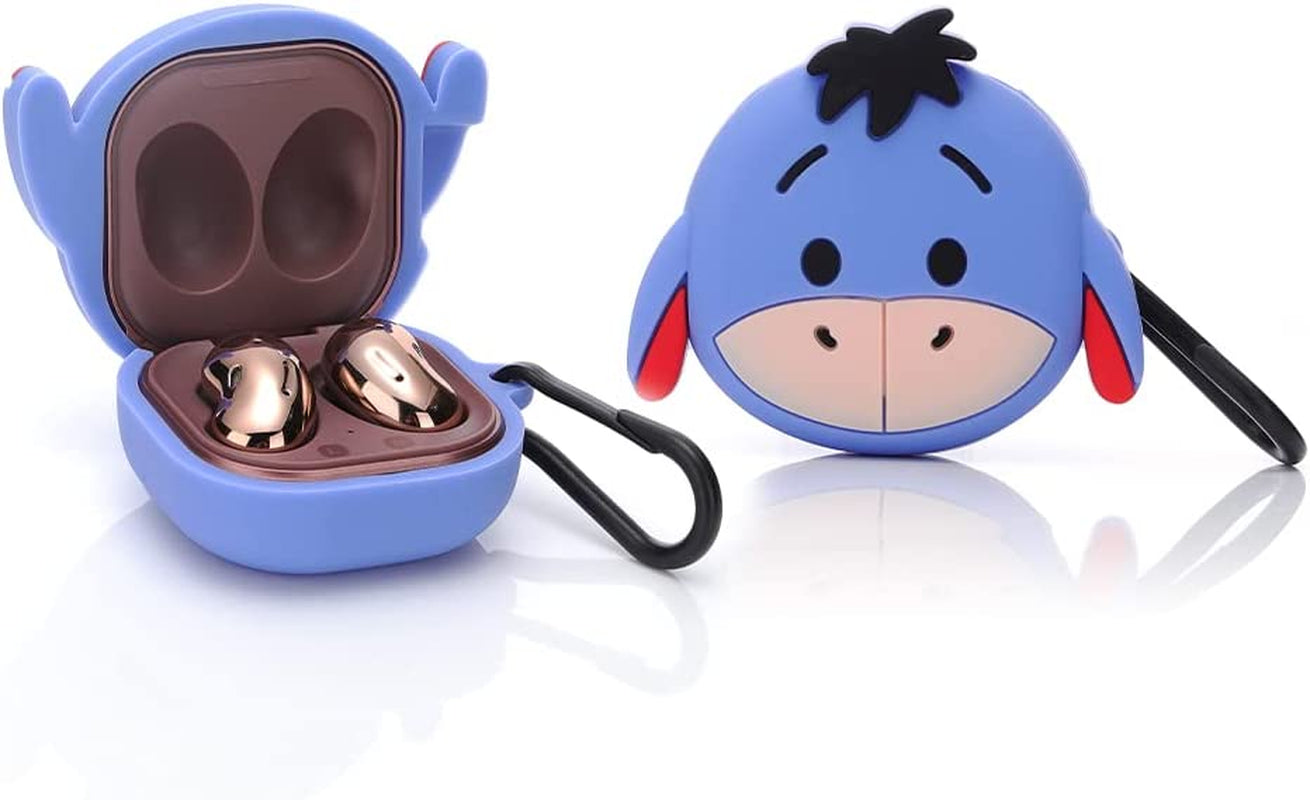 Suublg Silicone Cartoon Earbuds Case Protective Cover with Keychain Fit Designed for Samsung Galaxy Buds2 Pro (2022) /Galaxy Buds 2 (2021) /Galaxy Buds Pro (2021) /Galaxy Buds Live (2020)  Suublg Donkey  