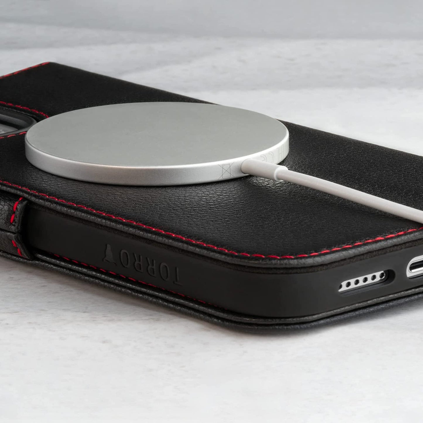 TORRO Leather Case Compatible with Iphone 14 Pro – Genuine Leather Magsafe Compatible Wallet Case with Card Holder (Black)  B.A.M Worldwide ltd   