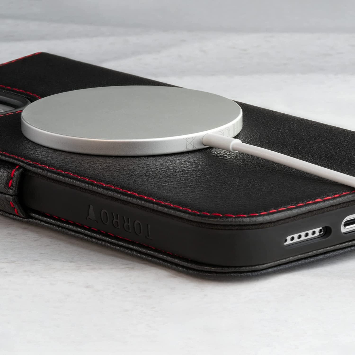 TORRO Leather Case Compatible with Iphone 14 Pro – Genuine Leather Magsafe Compatible Wallet Case with Card Holder (Black)  B.A.M Worldwide ltd   