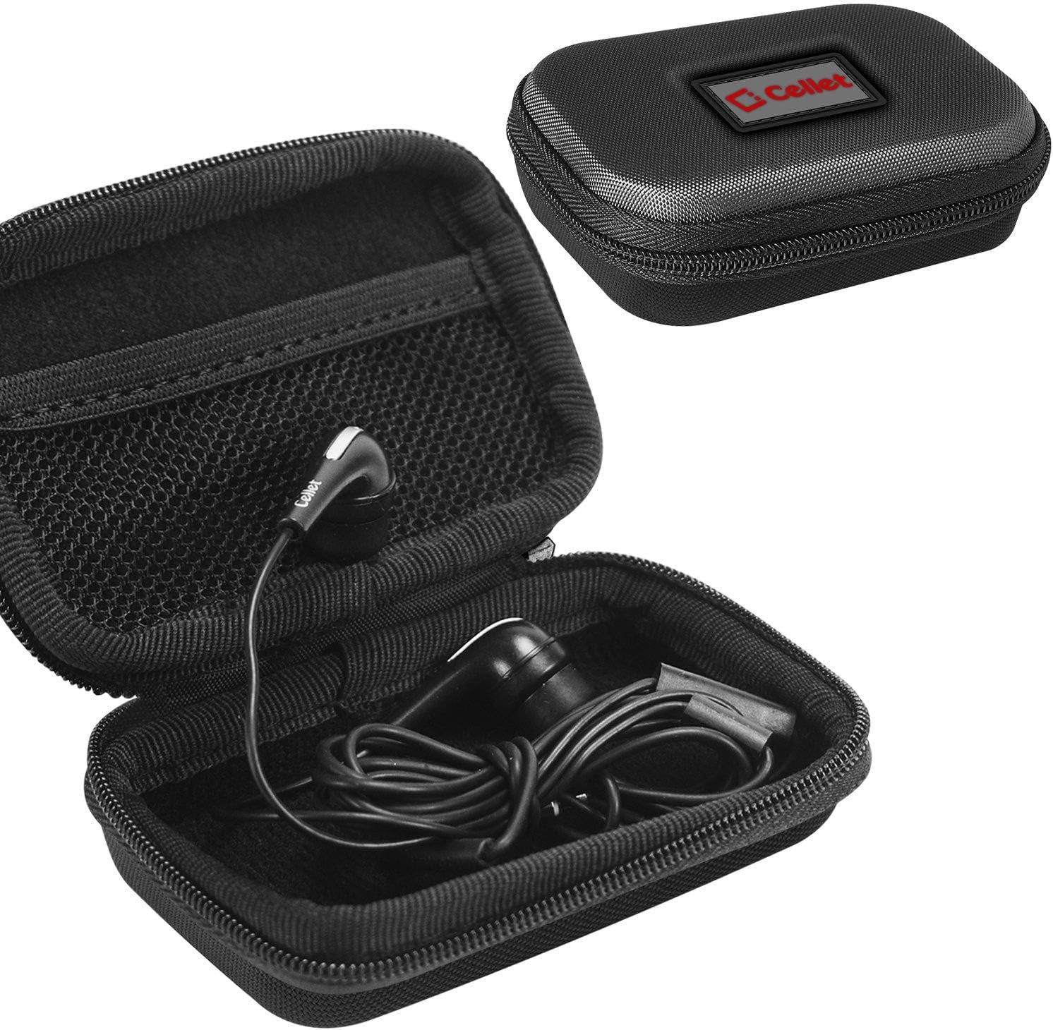 Cellet Portable Travel Compact EVA Case Compatible for Apple Air Pods Air Pods Pro 2, Air Pod, Bose Earbuds Galaxy Buds2 Pro, Buds Live, Wired Ear Pieces, Charging Cables  Cellet   