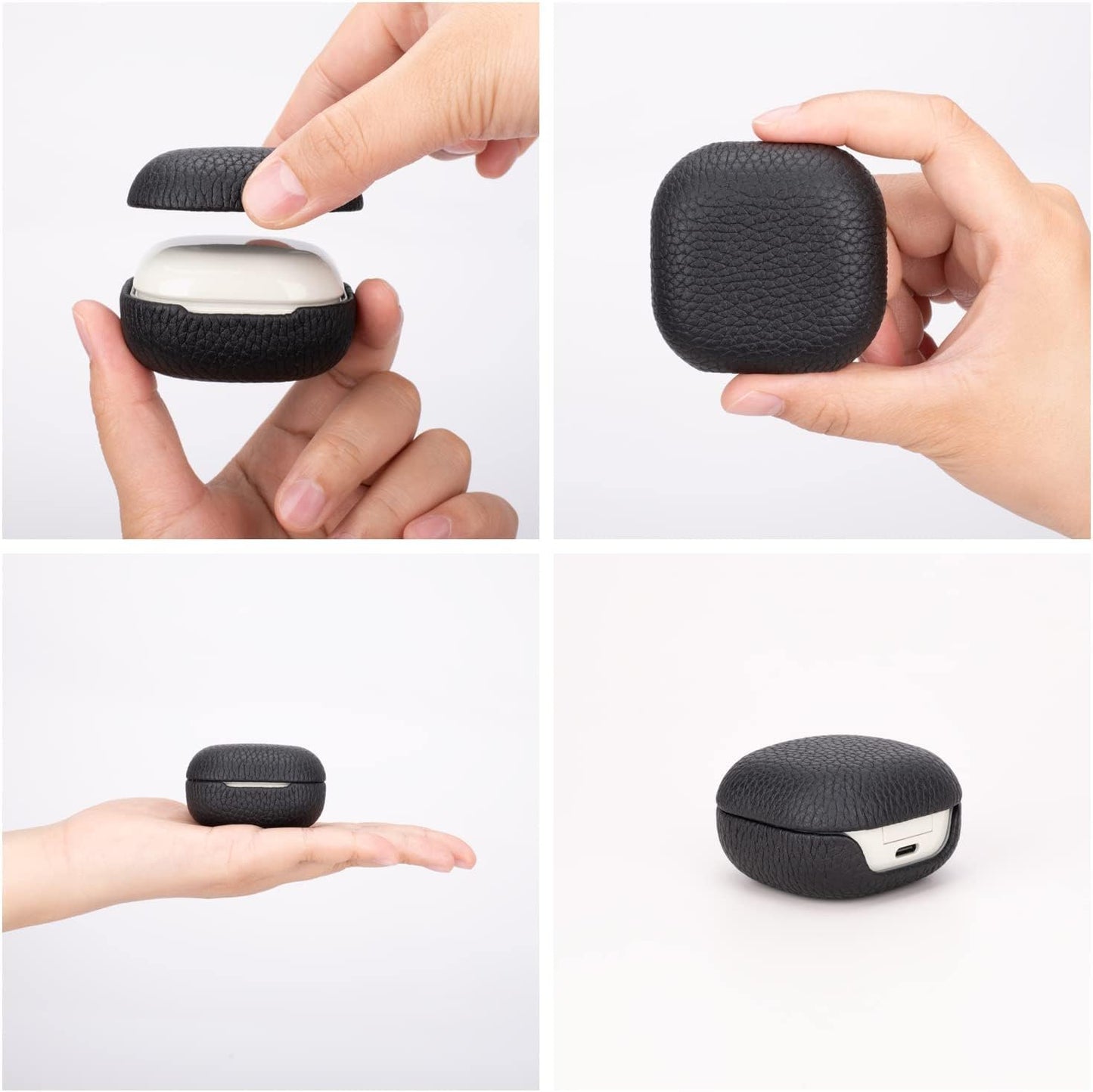 Cover Case for Samsung Galaxy Buds 2 Case，Galaxy Buds Pro Case Galaxy Buds Live Case,Genuine Leather Case Complete Protection against Scratches, Bumps, Anti-Shock and Anti-Slip Orange  Keminsung   