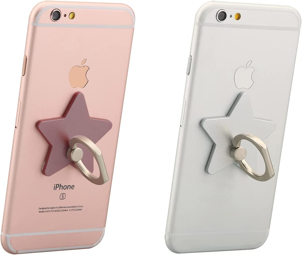 Lenoup Z179 (4 Pcs) Cell Phone Holder,Star Phone Ring Kickstand,Universal 360 Rotation Cell Phone Finger Ring Grip for Almost All Phones/Pad(4 Color Star)  lenoup   