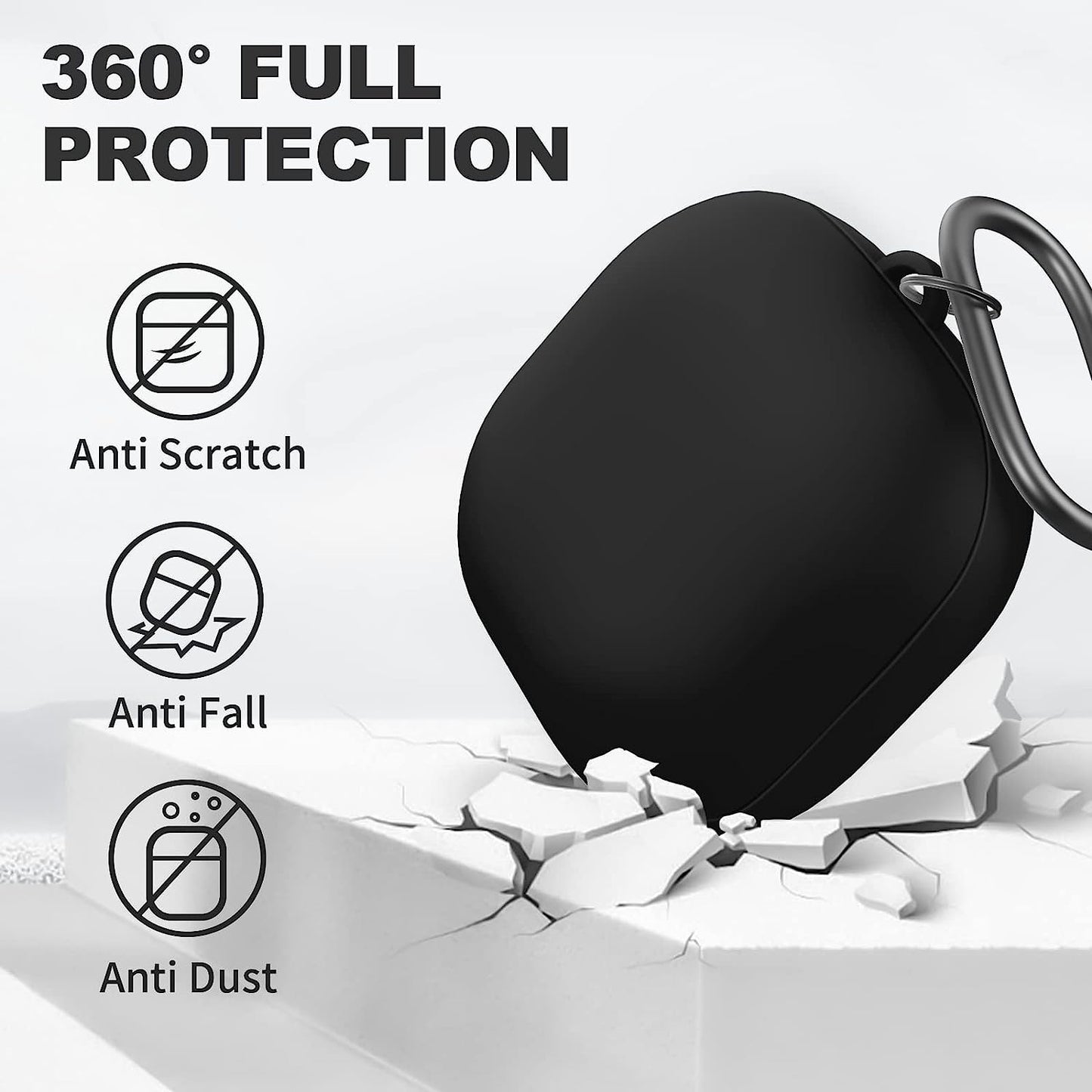 MOLOVA Silicone Case Compatible with Samsung Galaxy Buds 2 Pro/Galaxy Buds 2/ Galaxy Buds Pro/Galaxy Buds Live Case,Black  MOLOVA   