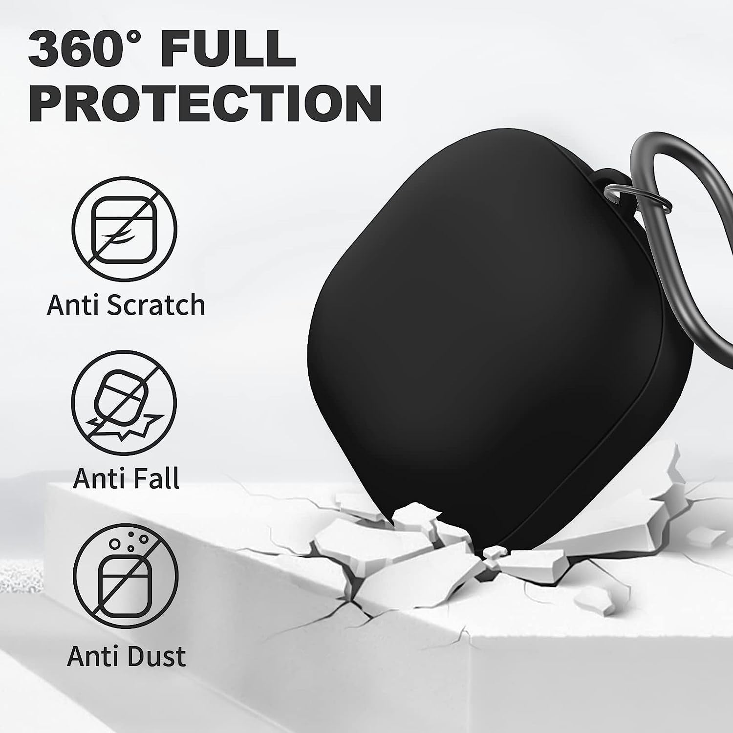 MOLOVA Silicone Case Compatible with Samsung Galaxy Buds 2 Pro/Galaxy Buds 2/ Galaxy Buds Pro/Galaxy Buds Live Case,Black  MOLOVA   