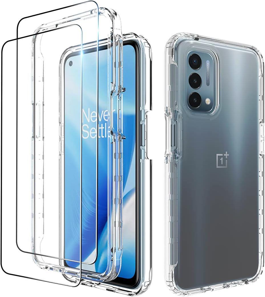 Dzxouui for Oneplus Nord N200 5G Case with 2 Pack Screen Protector, One plus Nord N200 Case, Crystal Shockproof Bumper Hybrid Clear TPU Protection Cover Phone Case for Oneplus Nord N200 5G(Clear)  Dzxouui   
