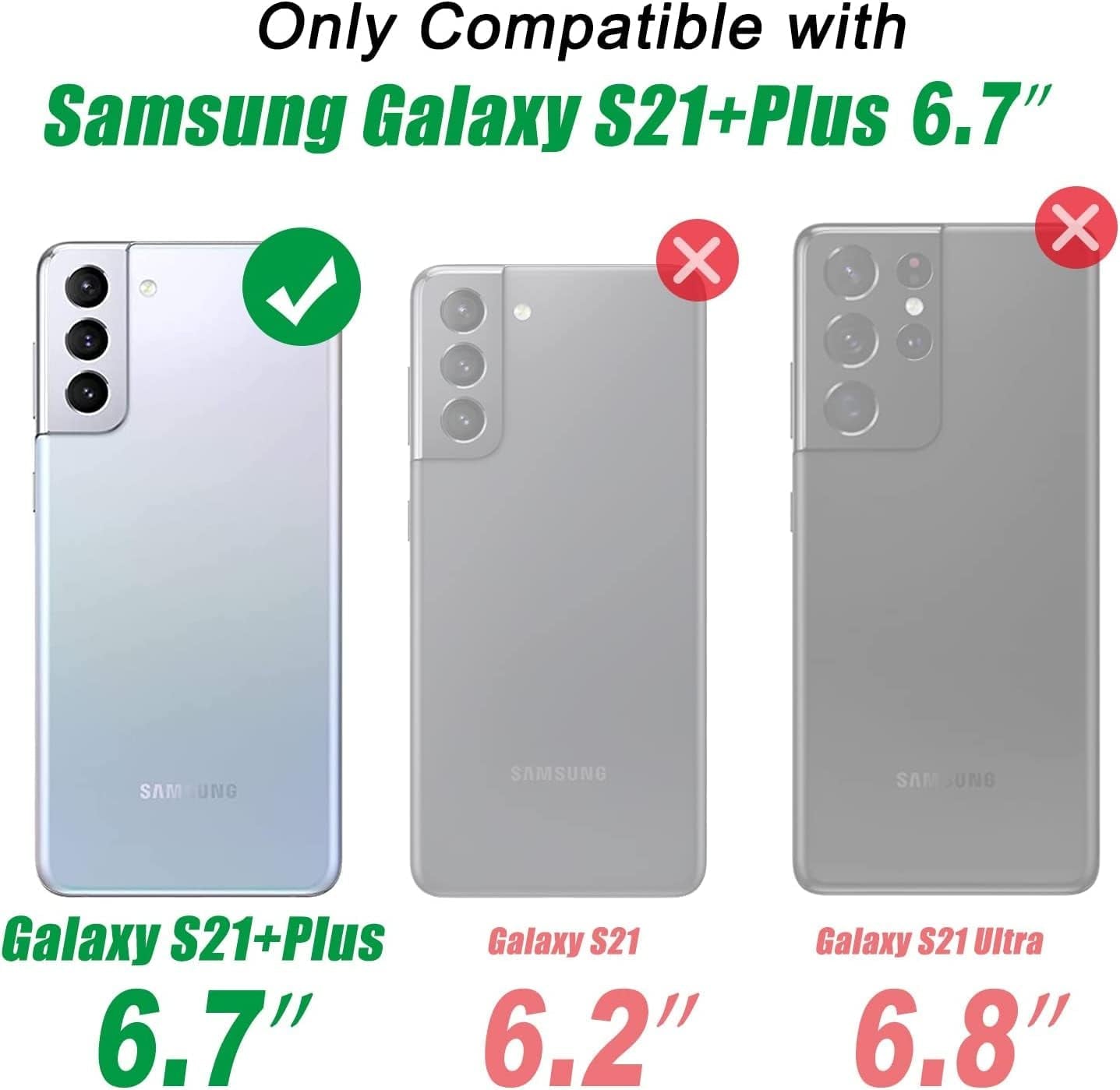 Leyi for Samsung Galaxy S21+ plus Case, Samsung S21 plus Case 5G, Shockproof Heavy Duty Dual Layer Protective Hard PC Textured Back & Soft Bumper Case for Galaxy S21 Plus, Black  LeYi   