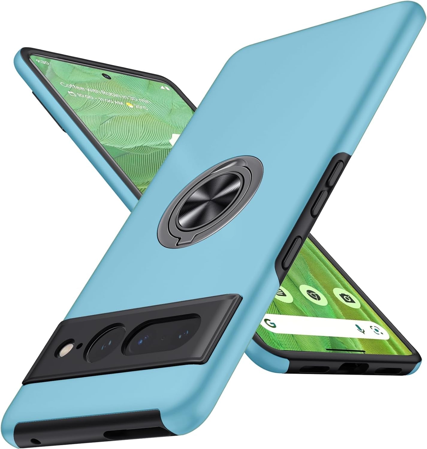 JAME for Google Pixel 7 Pro Case, Slim Fit Case for Pixel 7 Pro with Invisible Ring Kickstand, [Military Grade Drop Tested] Dual Layer Shockproof Protective Phone Case for Pixel 7 Pro 6.7", Green  JAME Sierra Blue  