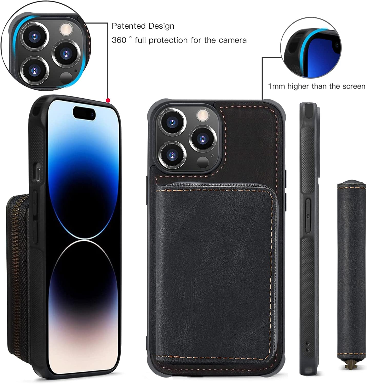 Energyspot Design for Iphone 14 Pro Max Case Compatible with Magsafe Charger Magnetic Removable Wallet Card Holder Slim Thin Leather Cover with 4.5Ft Lanyard (Pink)  EnergySpot   