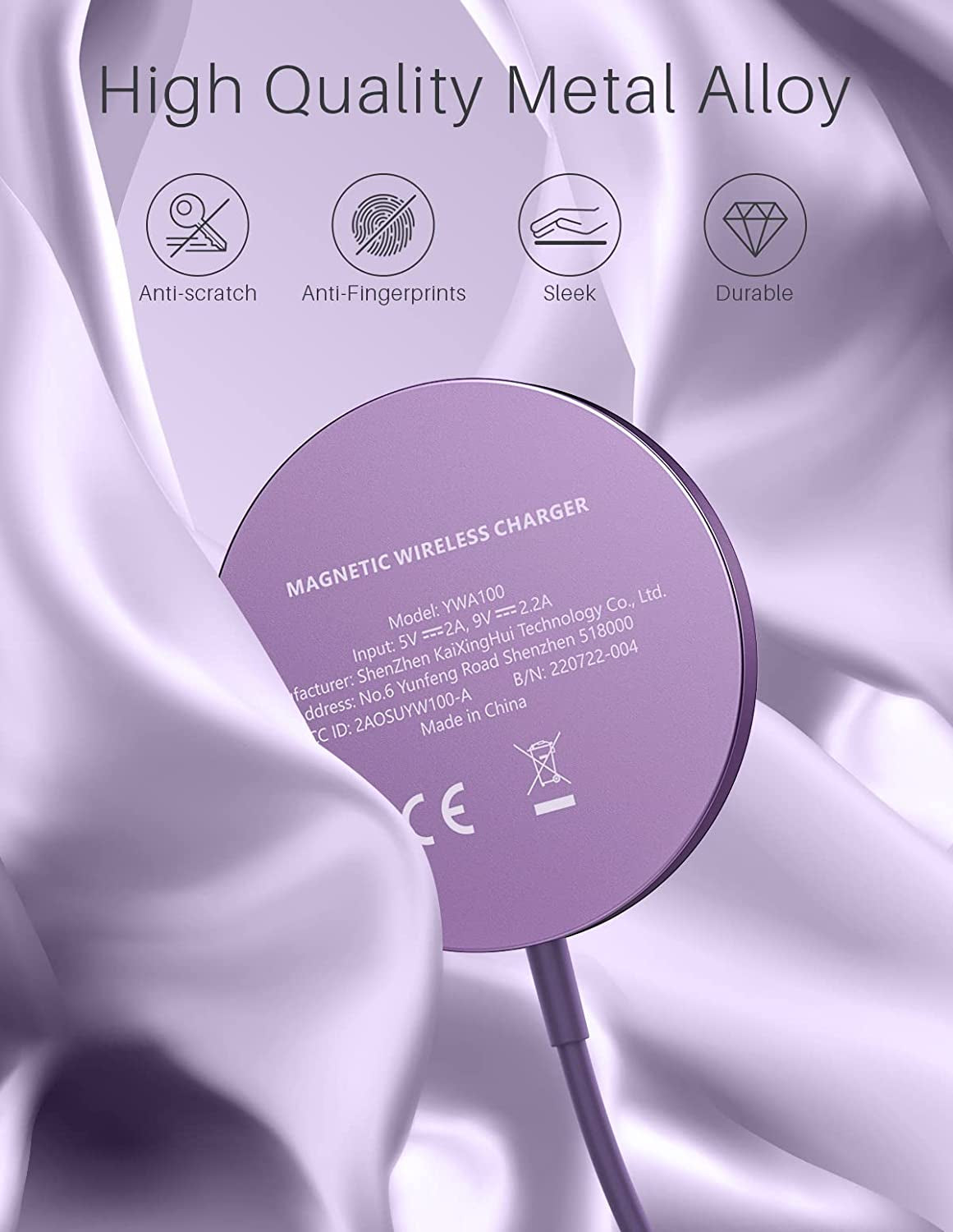 Compatible with Magsafe Charger for Iphone 14 - Mag Safe Magnetic Wireless Charger Pad for Iphone 14/14 Pro/14 Plus/14 Pro Max/13/13 Pro/13 Pro Max/13 Mini/12,[1 X USB C to USB Adapter][No AC Adapter]  YLLZI   