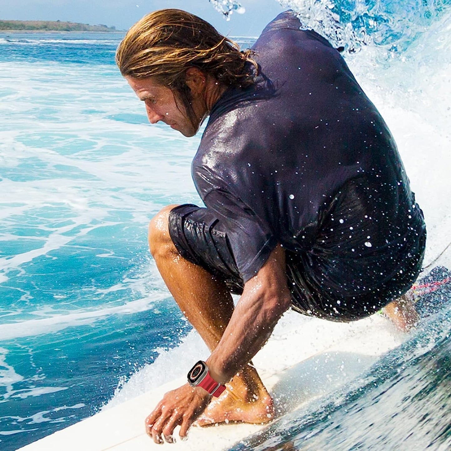 H&S Ocean Band for Apple Watch Band 44Mm 38Mm 45Mm 40Mm 49Mm 41Mm 42Mm,For Apple Watch Series 7/8,Adjustable Loop with Metal Buckle Sport Strap for Apple Watch Ultra/Se/Series 6/5/4/3/2/1  Tnsusop   