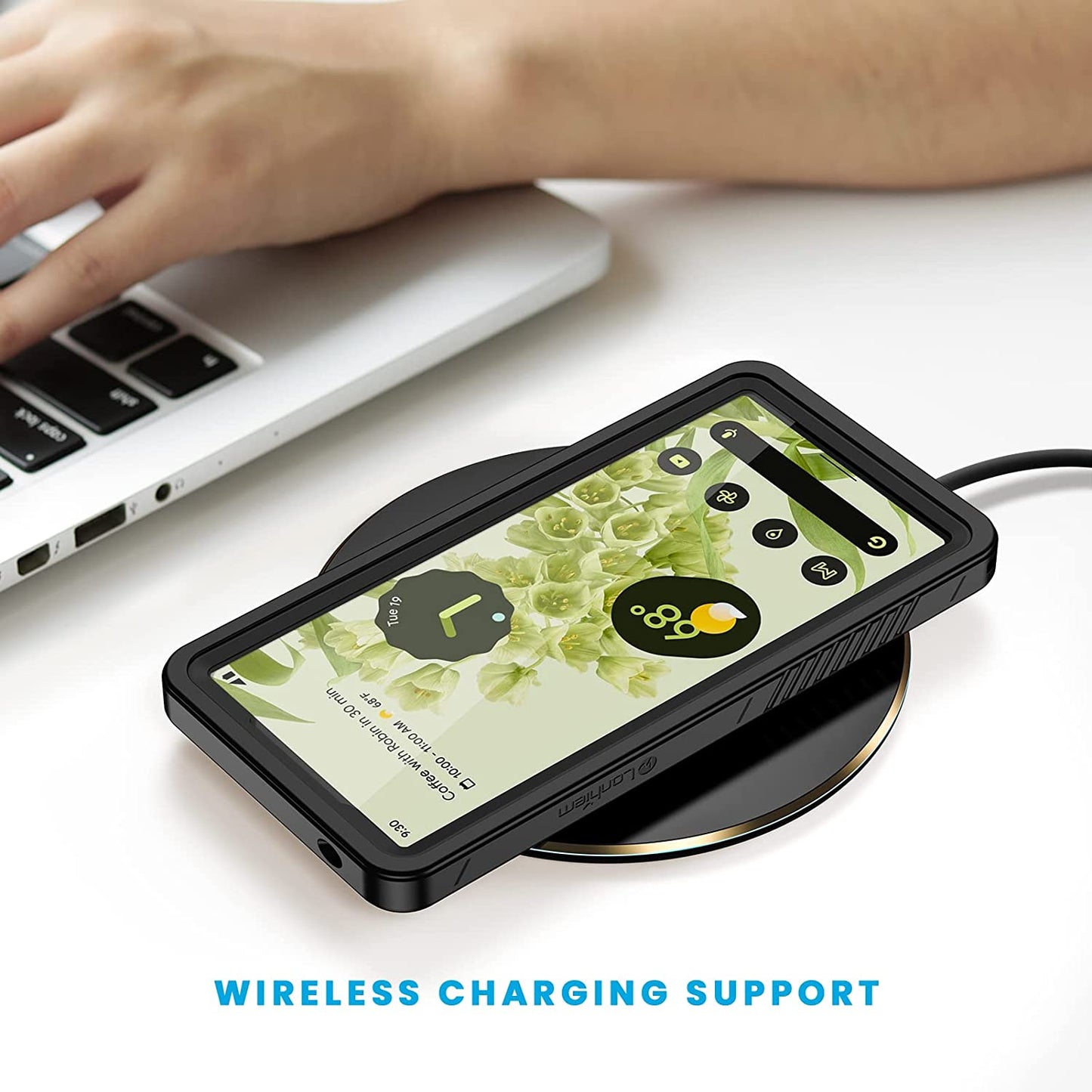 Lanhiem Pixel 6 Case, IP68 Waterproof Dustproof Case with Built-In Screen Protector, Rugged Full Body Shockproof Phone Cover for Google Pixel 6, Black/Clear  Lanhiem   