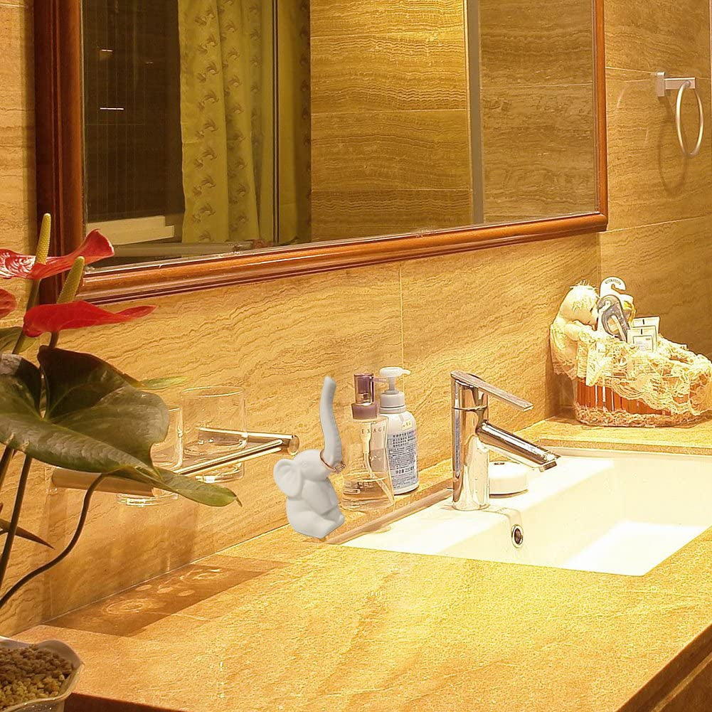 HOME SMILE Elephant Ring Holder for Jewelry,Engagement Wedding Ring Display Holder Stand Trinket Trays (Litltle White)  Trinket Trays   