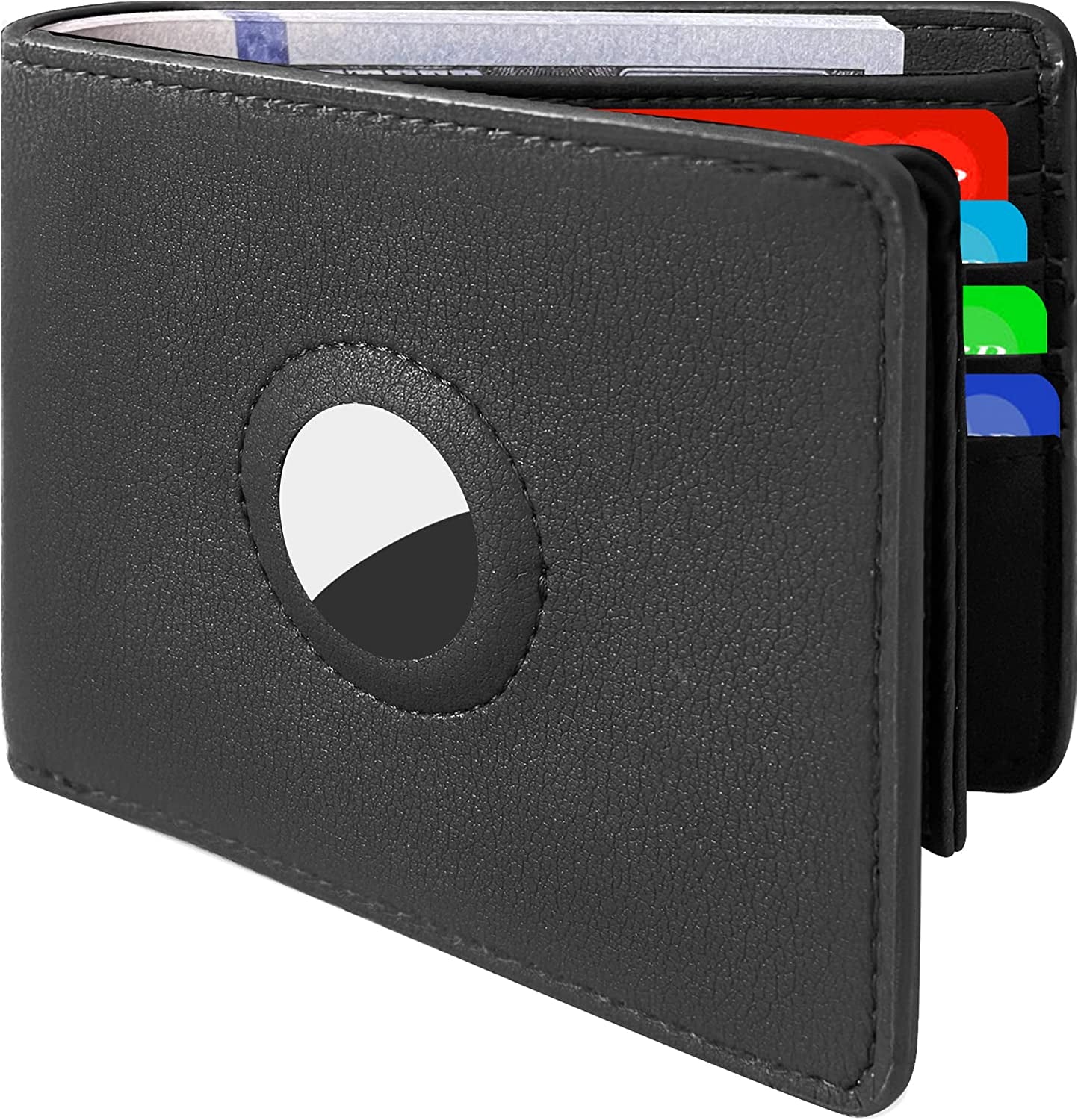 Hawanik Large Wallet for Airtag, Mens Bifold Wallet with 2 ID Windows RFID Blocking  Hawanik   