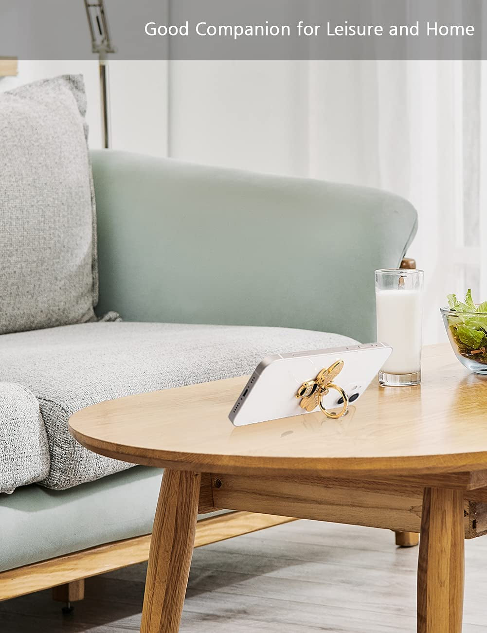 Phone Ring Holder with Crystal, Allengel Bee Phone Ring Grip Finger Kickstand, Gold Black  Allengel   