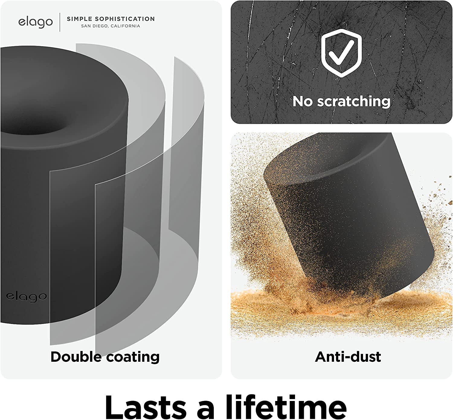 Elago Pencil Stand Compatible with Apple Pencil 1St, 2Nd Generation and Any Tablet Stylus with or without Pencil Case or Sleeve, Durable Silicone Stand, Desk Organization, Tip Protection [Black]  elago   