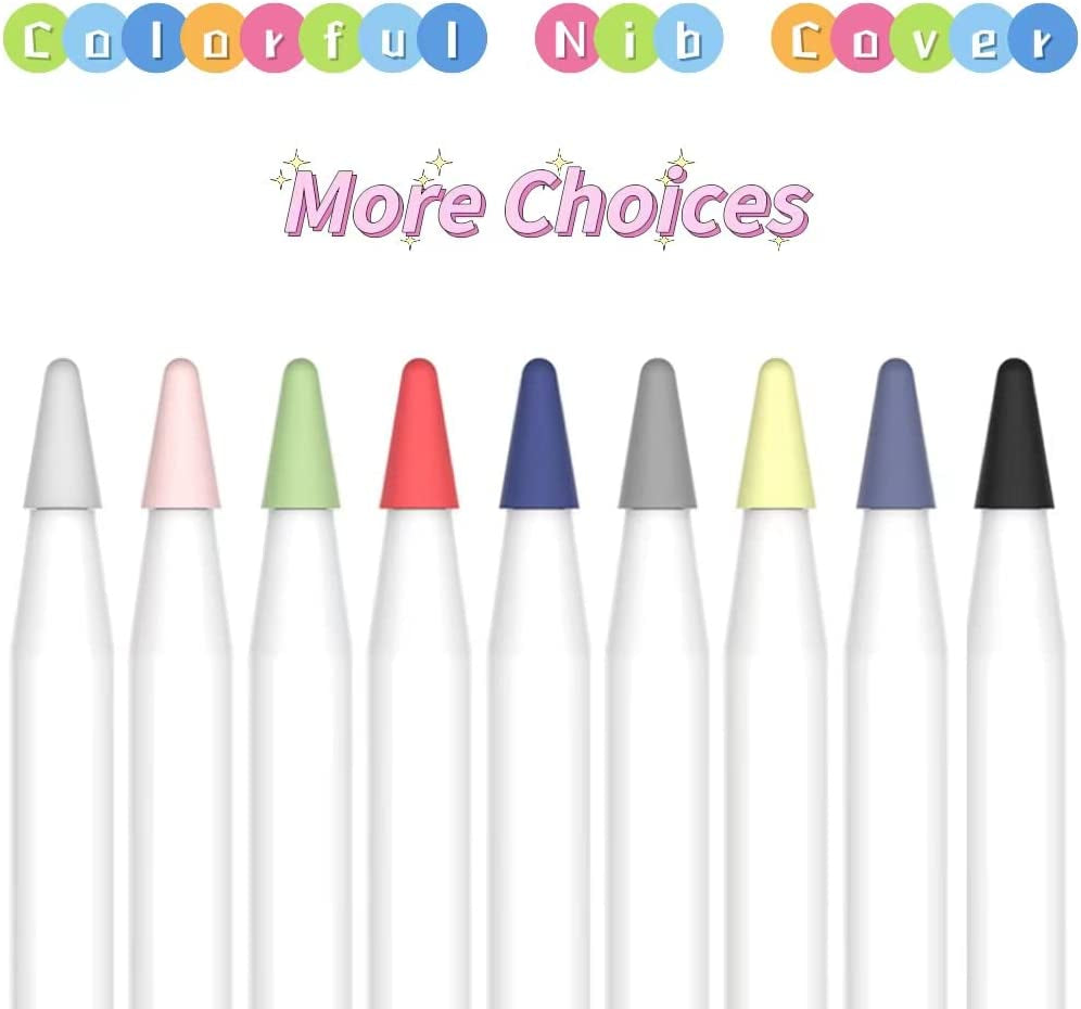 8 Pack Silicone Nibs Covers for Apple Pencil 1St and 2Nd Generation,Ultra Thin Protective Tips Cap Noiseless Writing for Apple Pencil  Xuanguo   