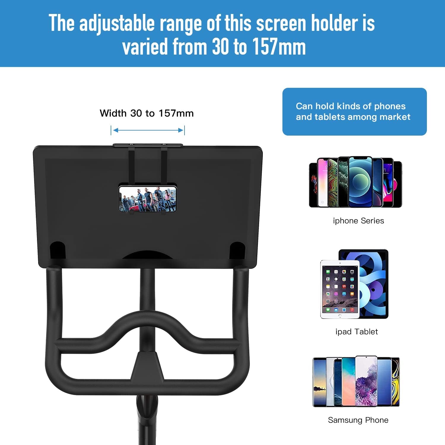 Adjustable Tablet and Phone Holder Mount Bracket for Peloton Bike and Peloton Bike Plus, Ipad Holder, Accessories for Peloton Bike  Tiga   