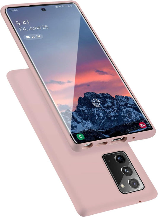 E Segoi Samsung Galaxy Note 20 Case, Liquid Silicone Gel Rubber Shockproof Case Soft Microfiber Cloth Lining Cushion Compatible with Samsung Note 20 6.7Inch (Pink Sand)  E Segoi   