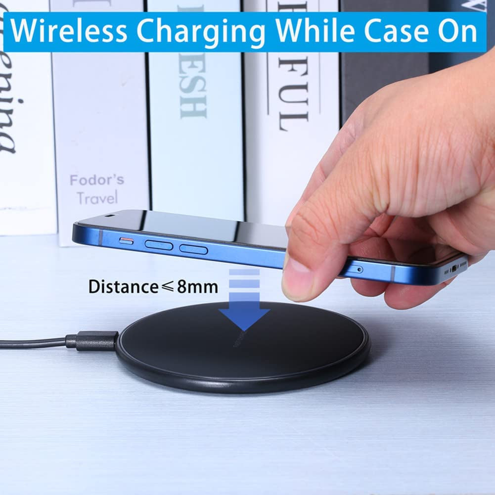 Wireless Charger, 30W Max Fast Wireless Charging Pad Compatible with Iphone 14/14 Plus/14 Pro/14 Pro Max/14 Mini 13/12/11/X/8,Airpods; Wireless Charge Mat for Samsung Galaxy S22/S21/S20 Buds (Black)  WEKEFON   